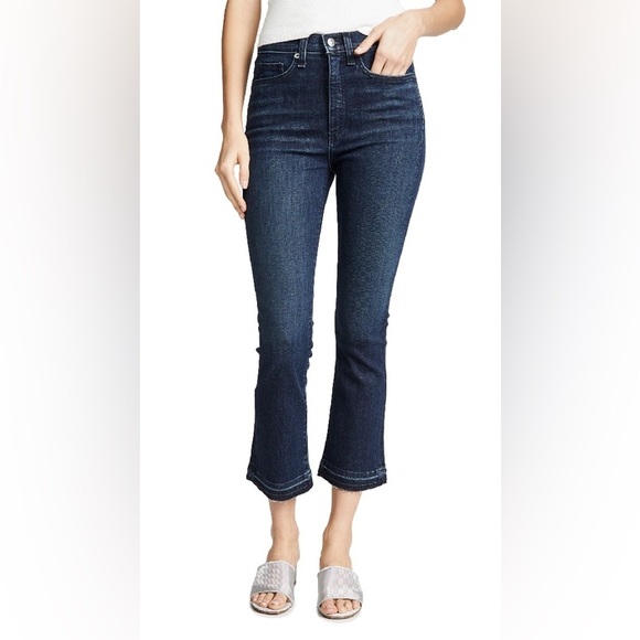 VERONICA BEARD The Carly 11” Kick Flare Jean Raw Hem Women’s Size 24 - Picture 2 of 9